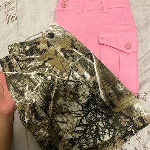 2pc pink and camouflage mini skirt set sizes small